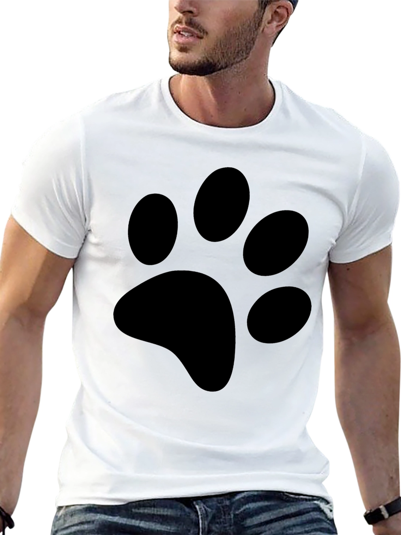 Black Paw Print T-Shirt - Casual Style