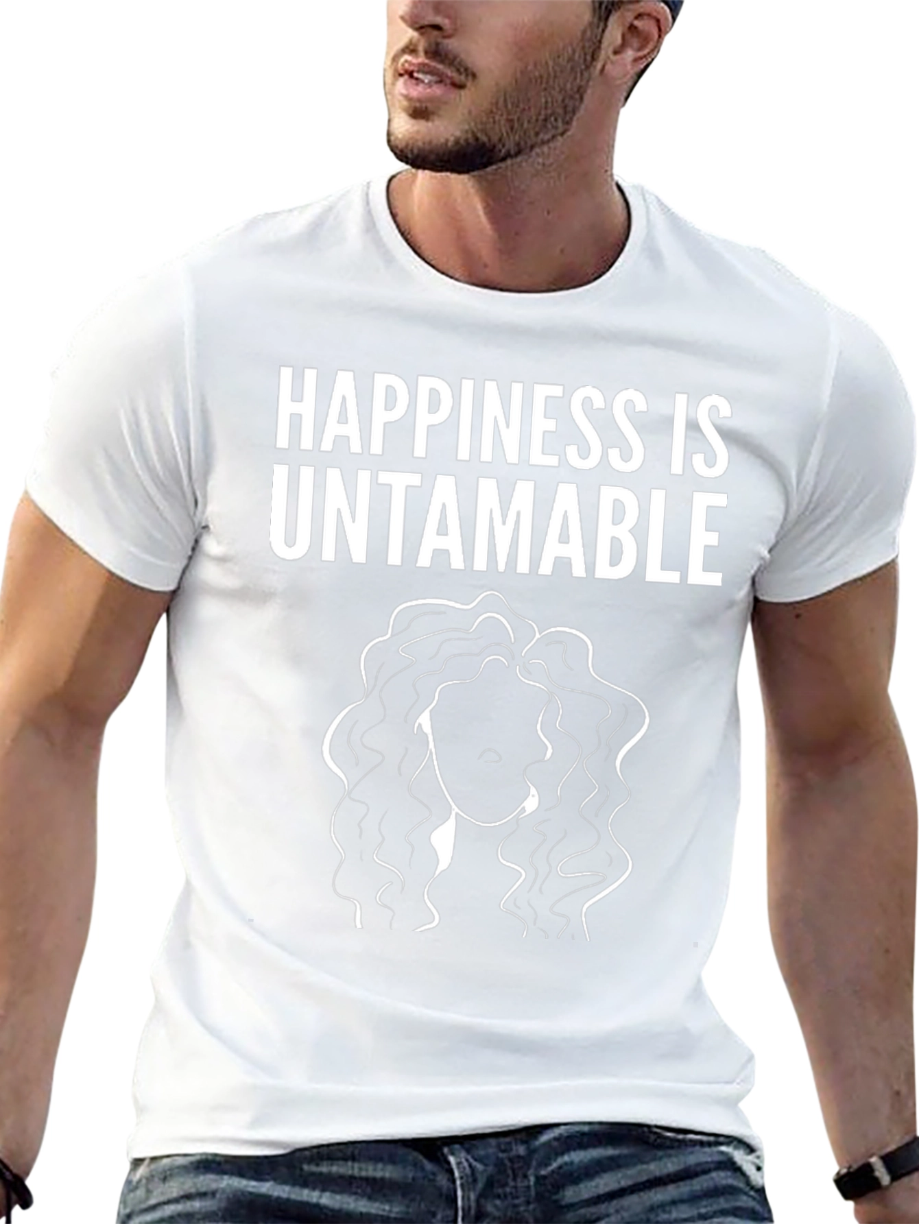 Happiness Is Untamable Black T-Shirt