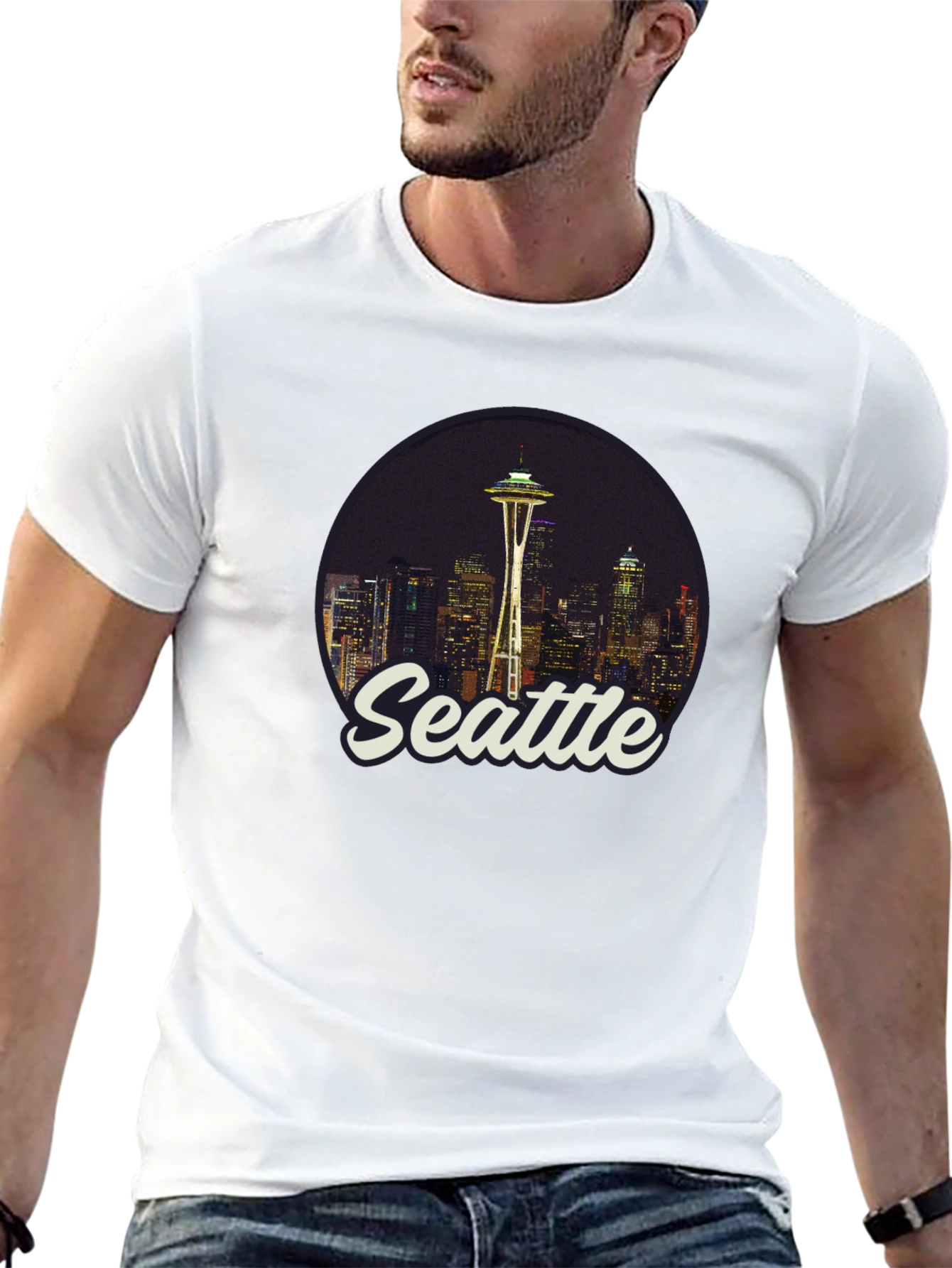 Seattle Skyline Graphic Tee - Black