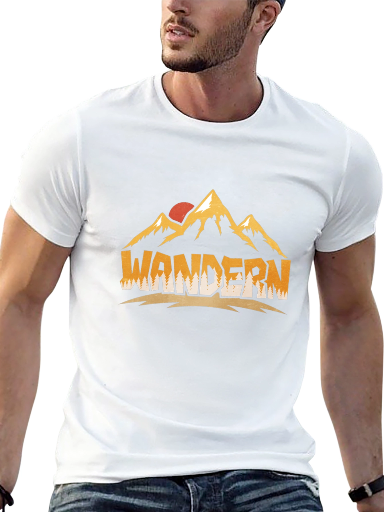Wandern Mountain Graphic Black Tee
