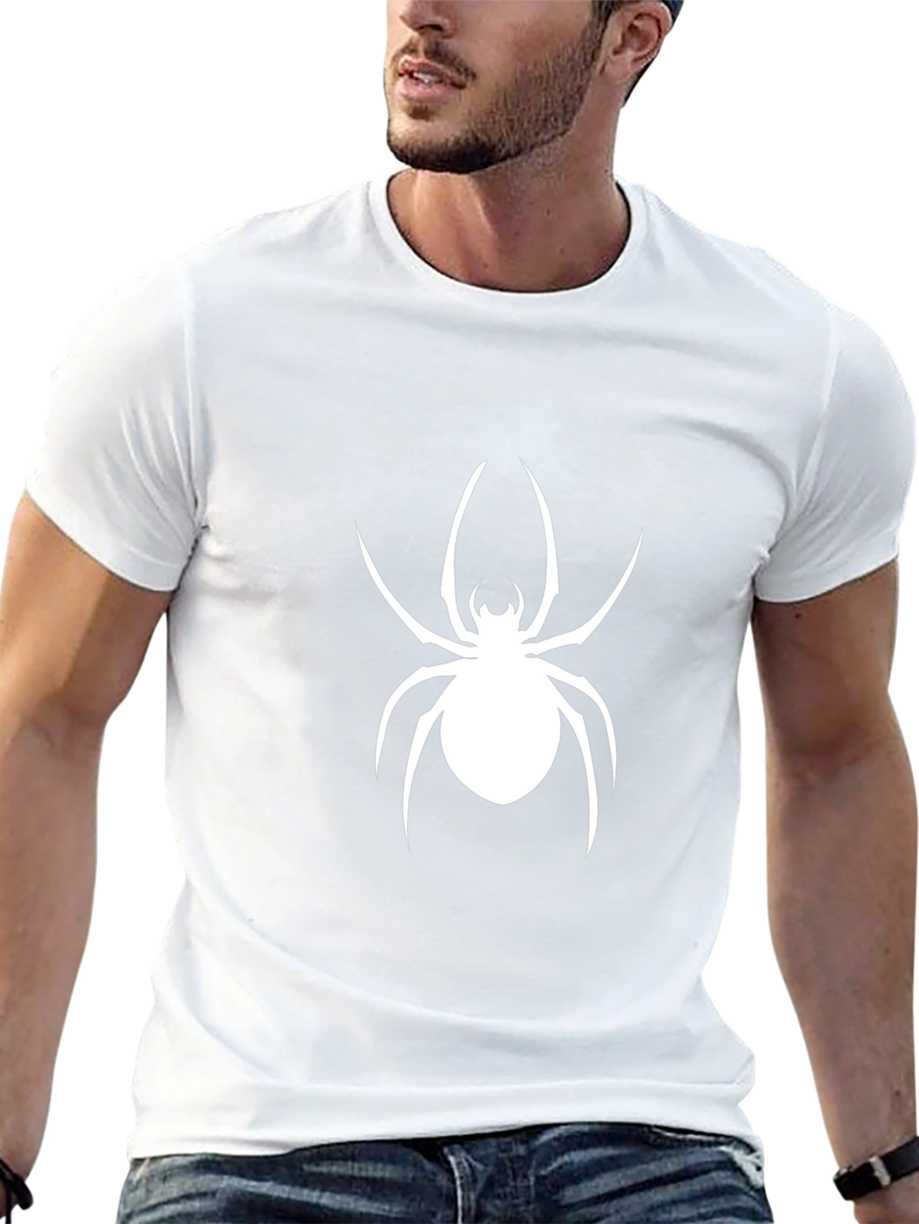 Spider Graphic Tee - Bold Black Cotton T-Shirt