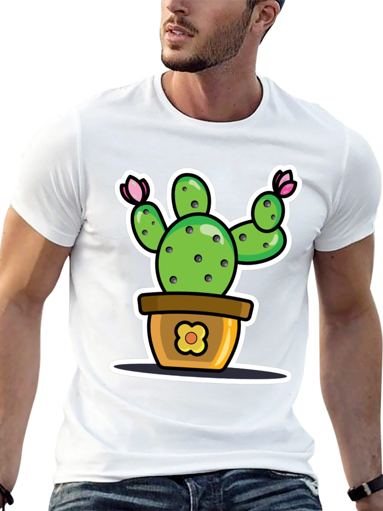 Cactus Potted Plant Cartoon Graphic Tee