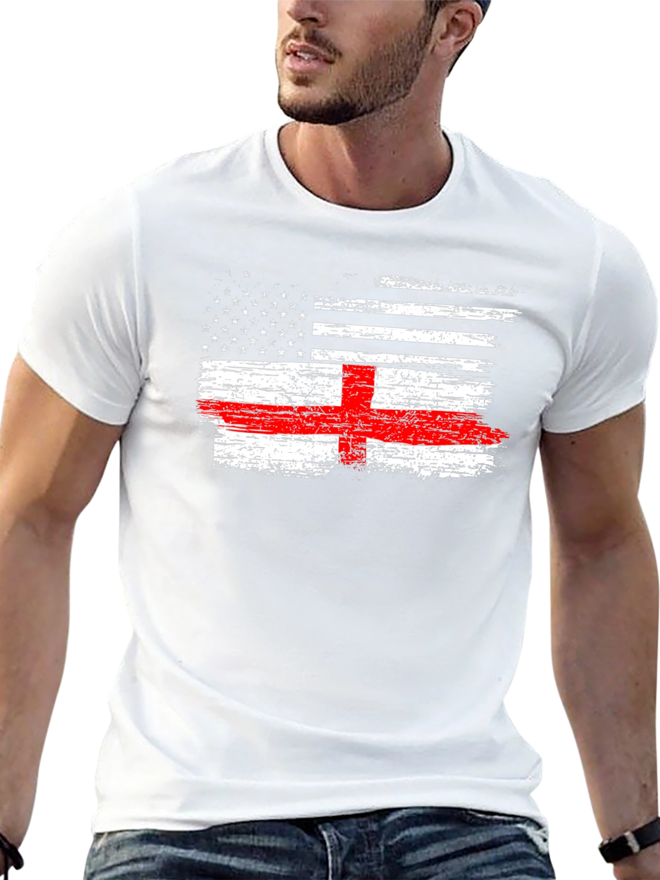 USA England Flag Graphic Tee
