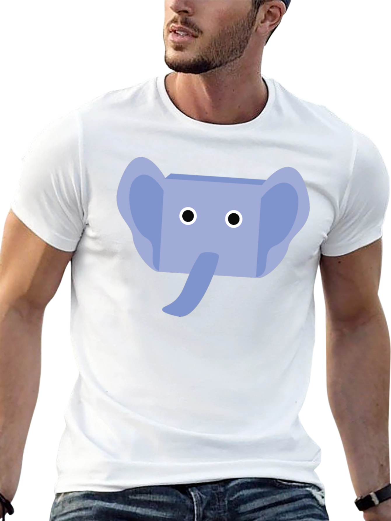 Elephant Graphic Tee - Black Cotton Shirt