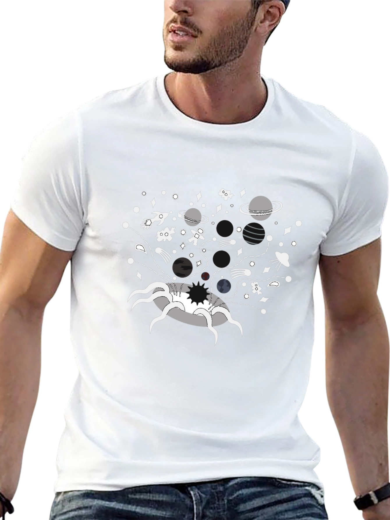 Cosmic Void T-Shirt - Black Cotton Graphic Tee