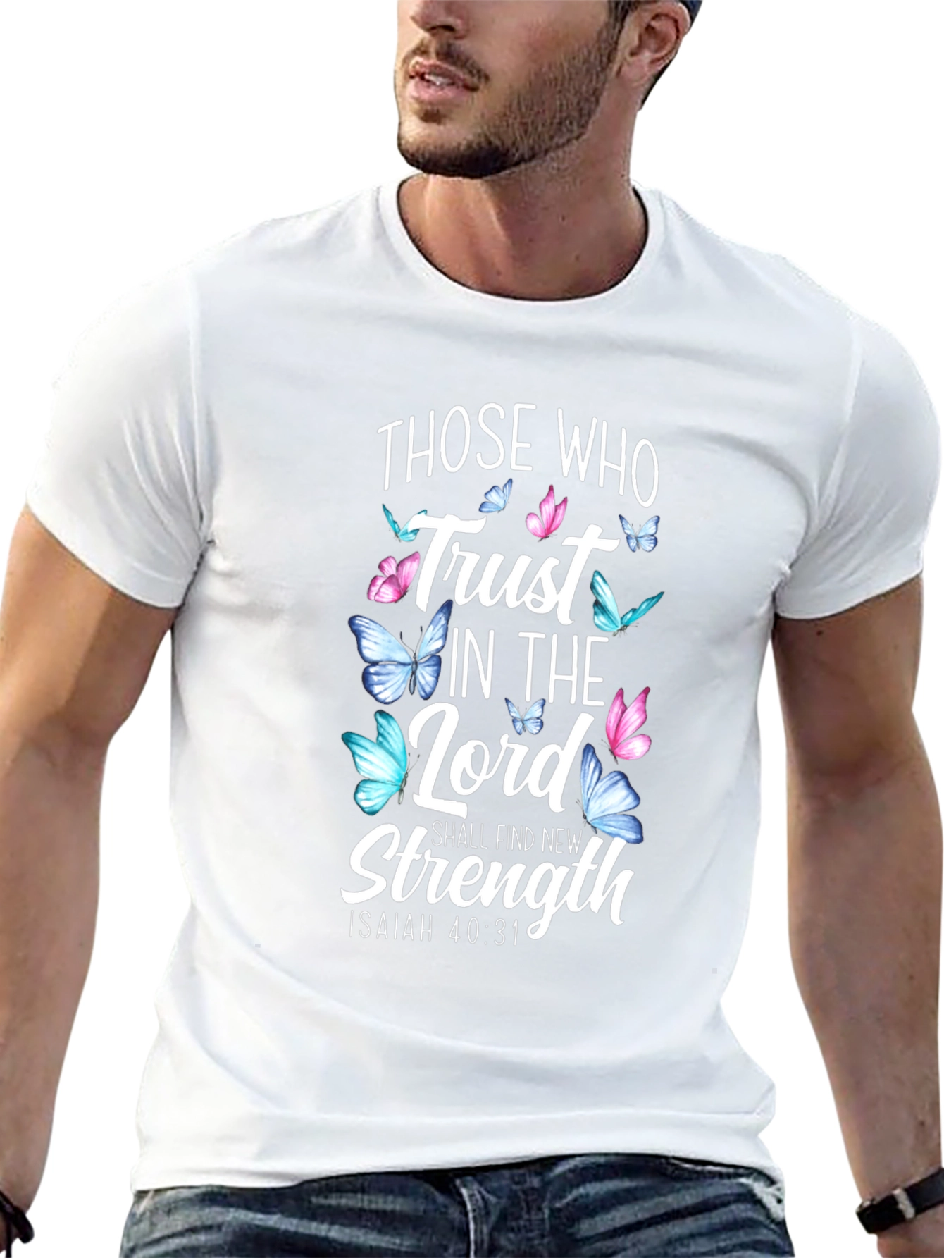 Faith-Based Butterfly T-Shirt: Isaiah 40:31