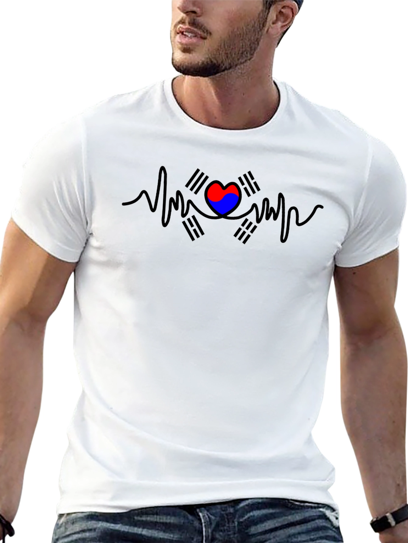 Korea Heartbeat T-Shirt - Black