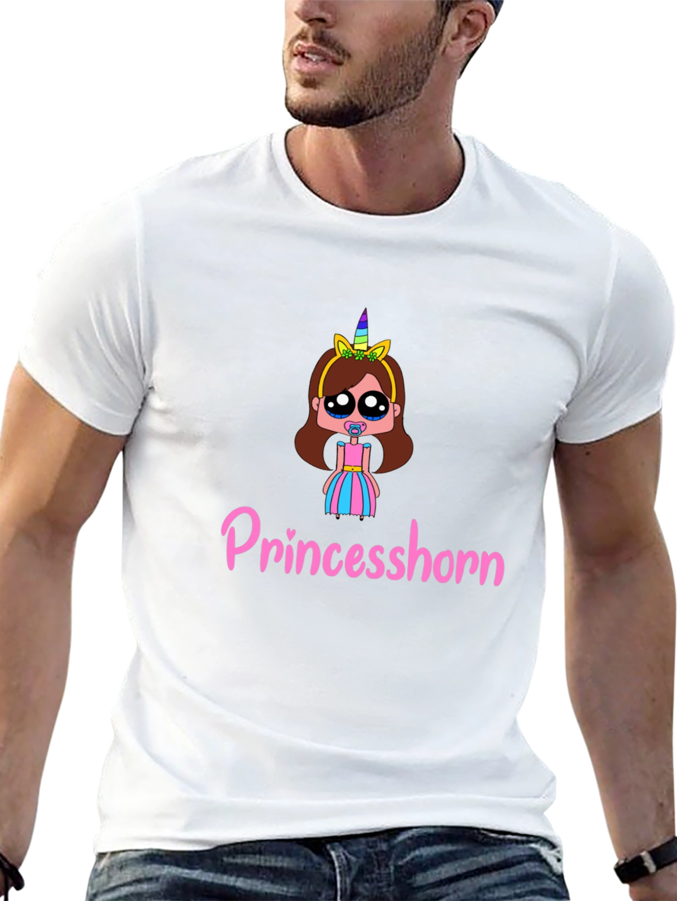 Princesshorn Cartoon T-Shirt - Black Cotton Tee