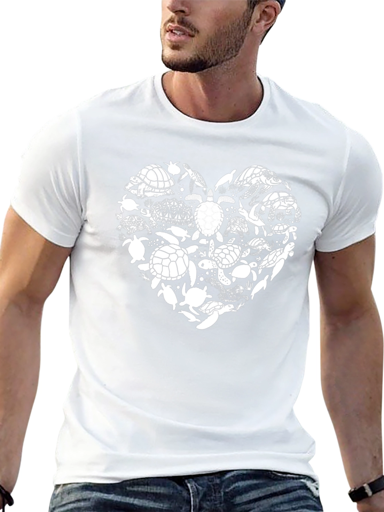 Heart of Turtles Graphic Tee - Black