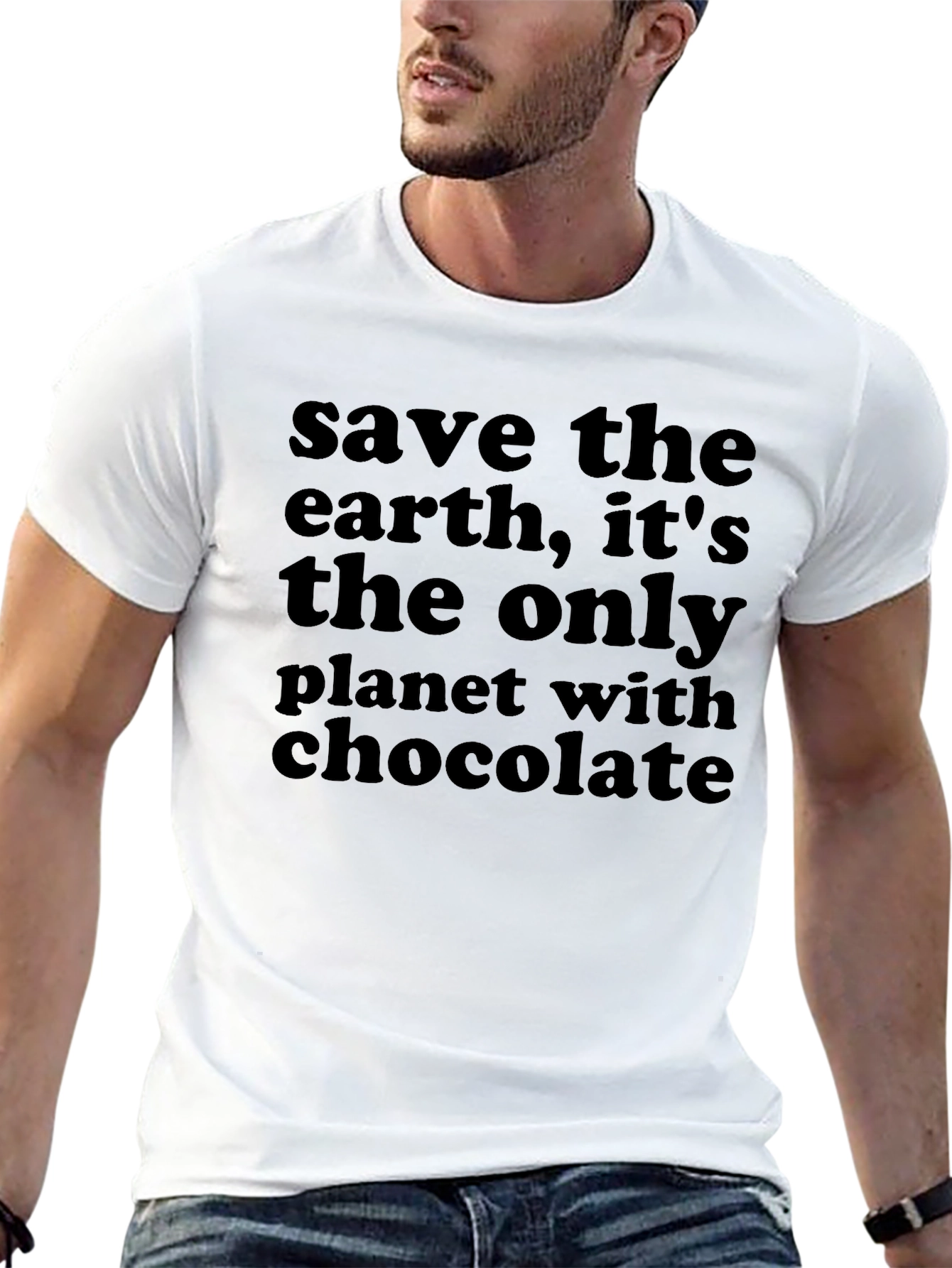 Save the Earth Chocolate Planet Graphic T-Shirt