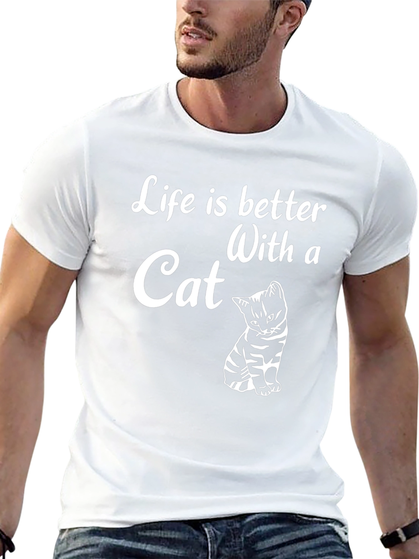 Life is Better with a Cat - Graphic T-Shirt