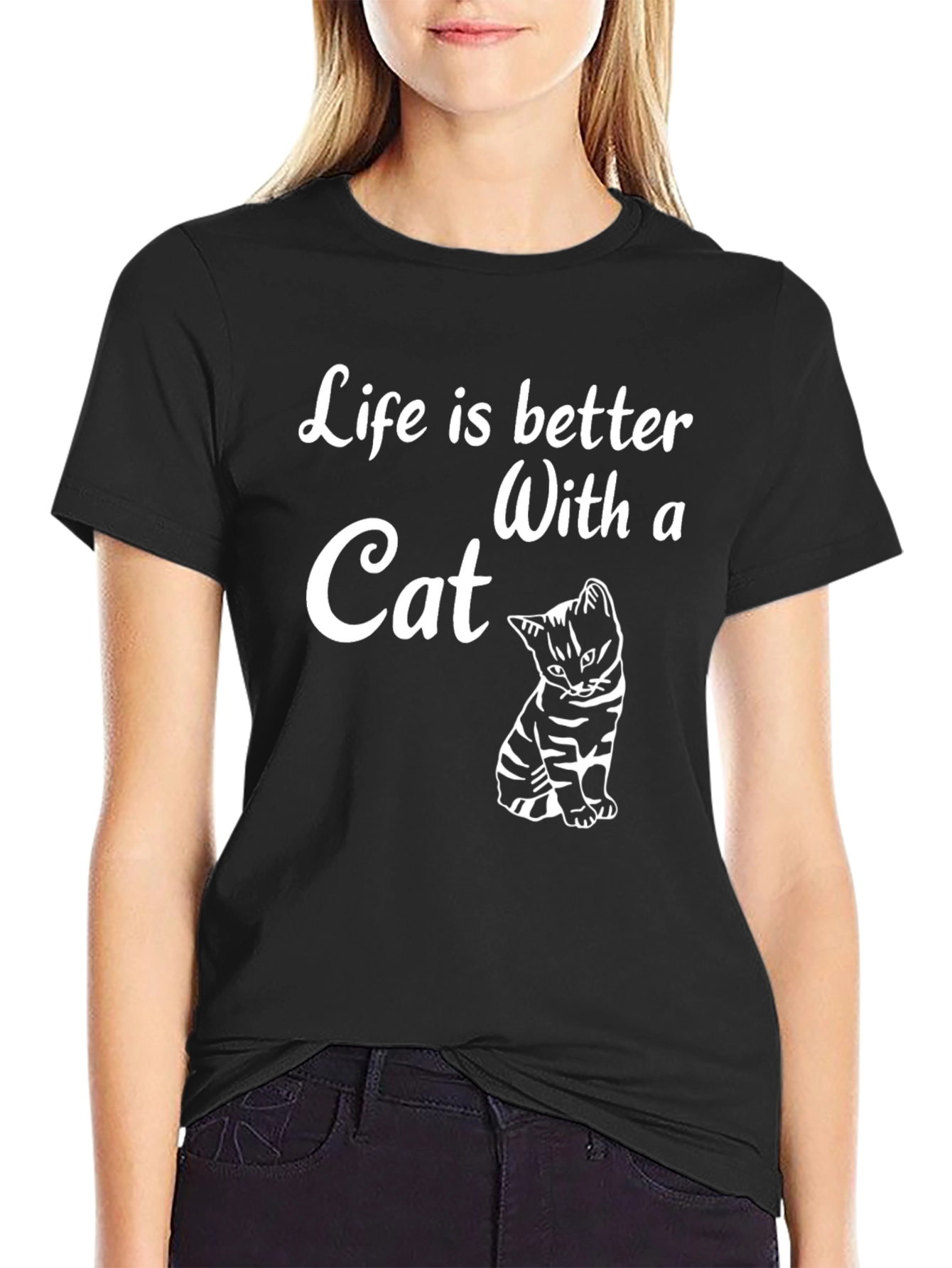 Life is Better with a Cat - Graphic T-Shirt