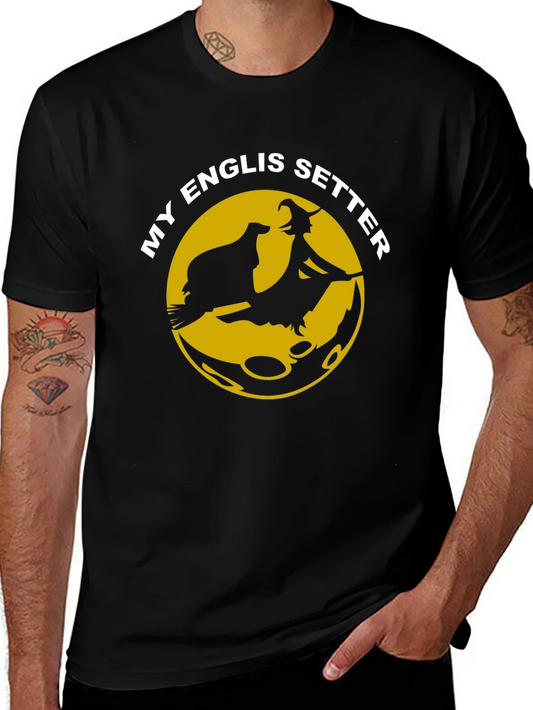 English Setter Witch Moon T-Shirt Halloween Dog Lover Gift