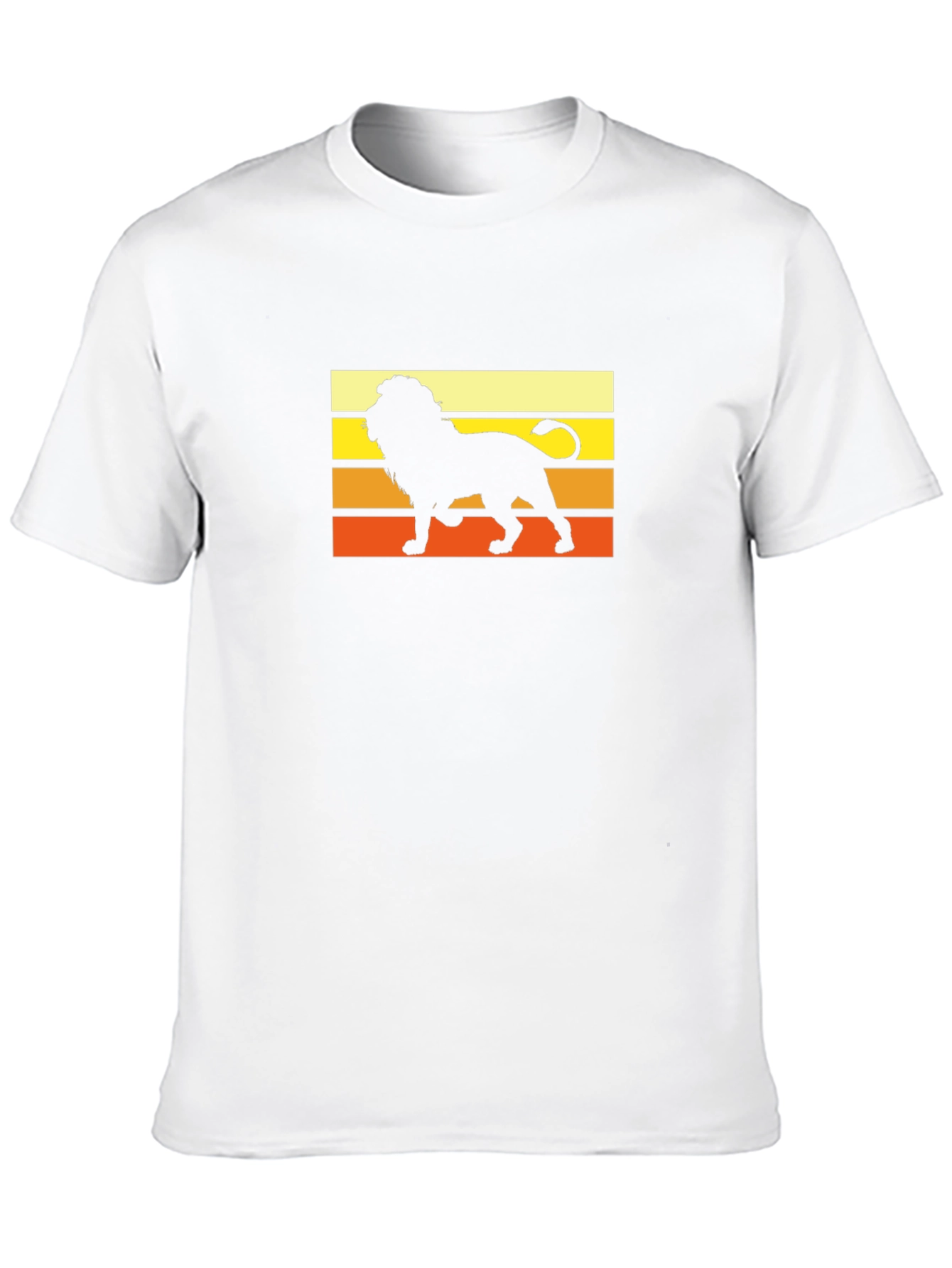 Retro Lion Graphic Tee - Black Cotton Shirt