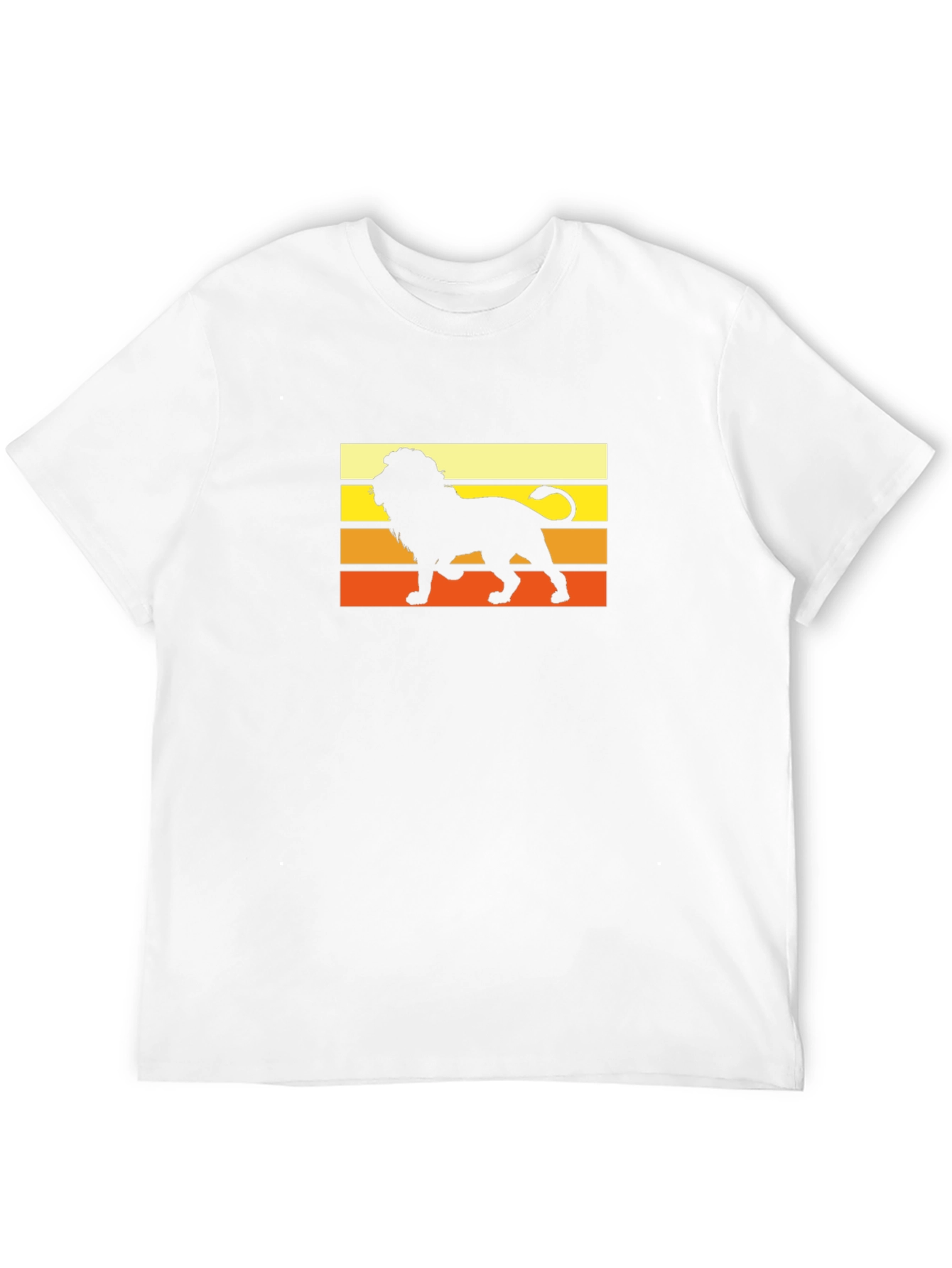 Retro Lion Graphic Tee - Black Cotton Shirt