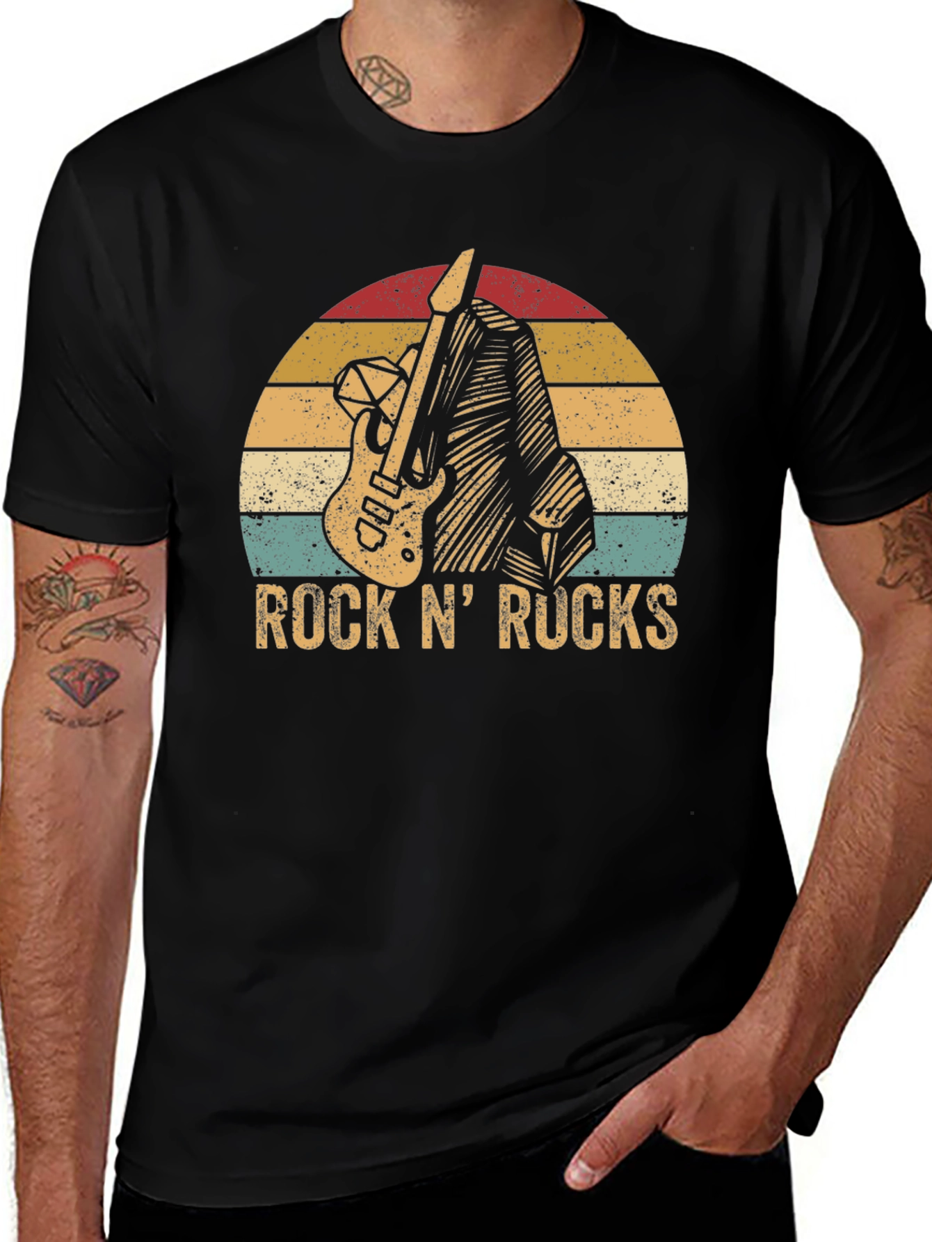 Retro Rock N Rucks Guitar T-Shirt