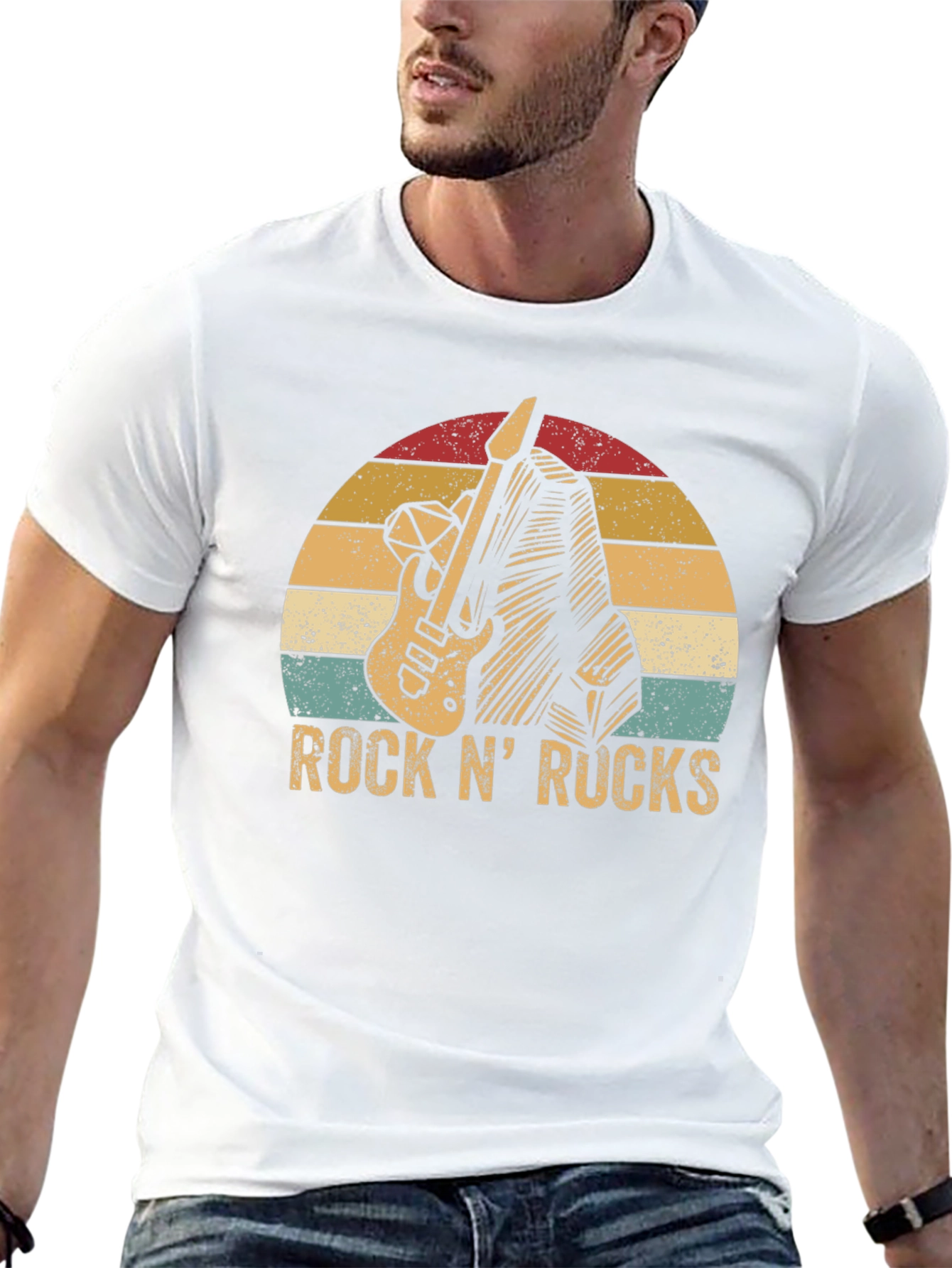 Retro Rock N Rucks Guitar T-Shirt