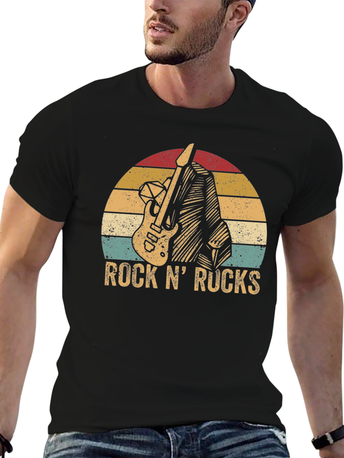 Retro Rock N Rucks Guitar T-Shirt