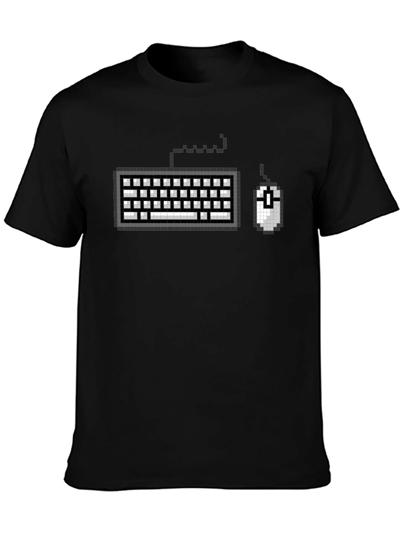 Pixel Keyboard Mouse Gamer Black T-Shirt