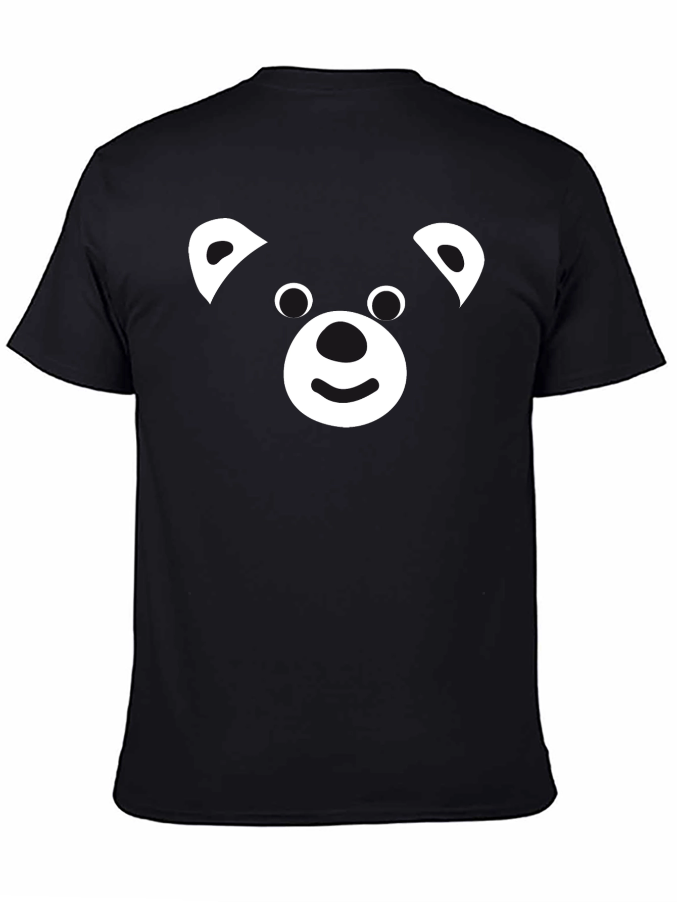 Cute Bear Face Black Graphic Tee