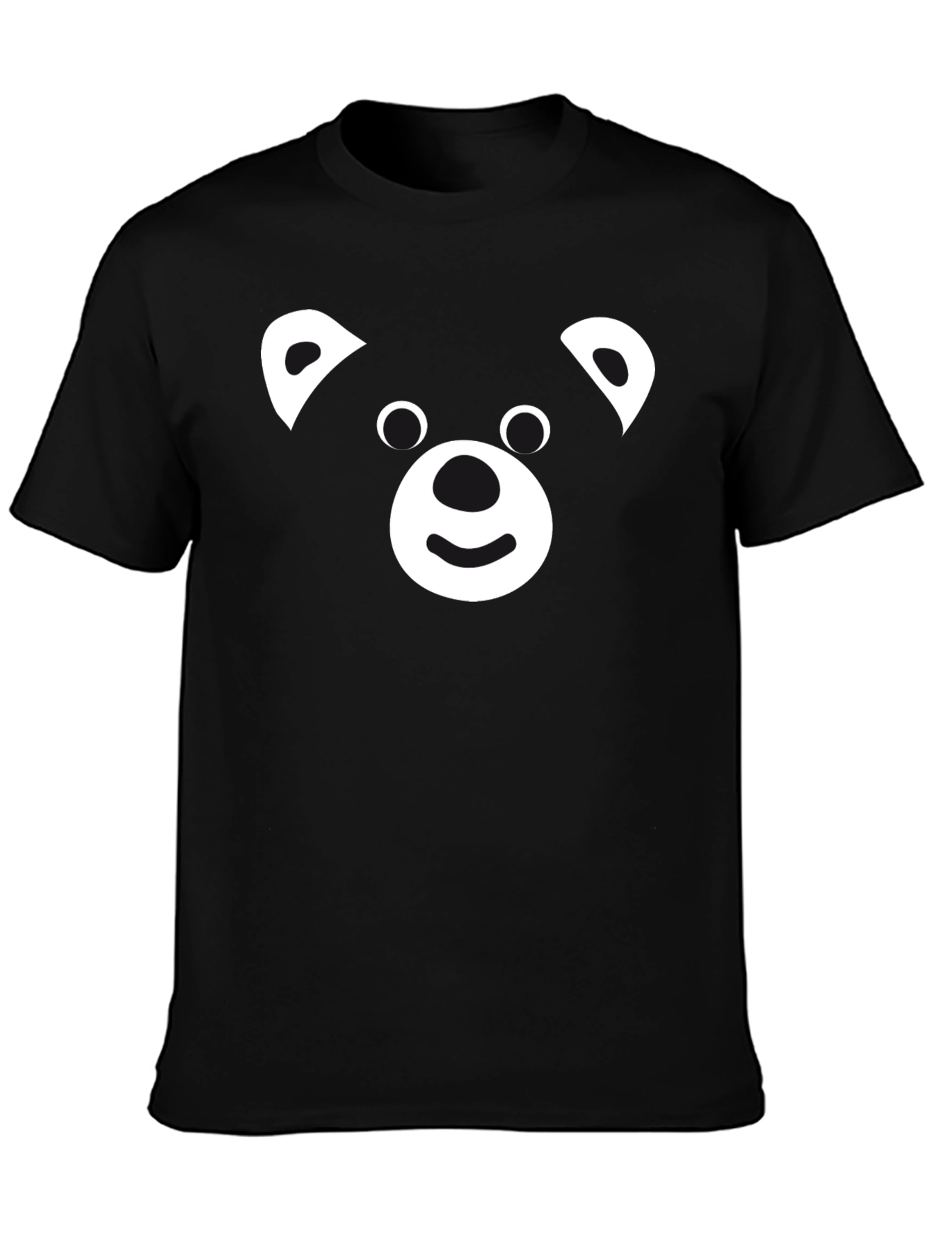 Cute Bear Face Black Graphic Tee