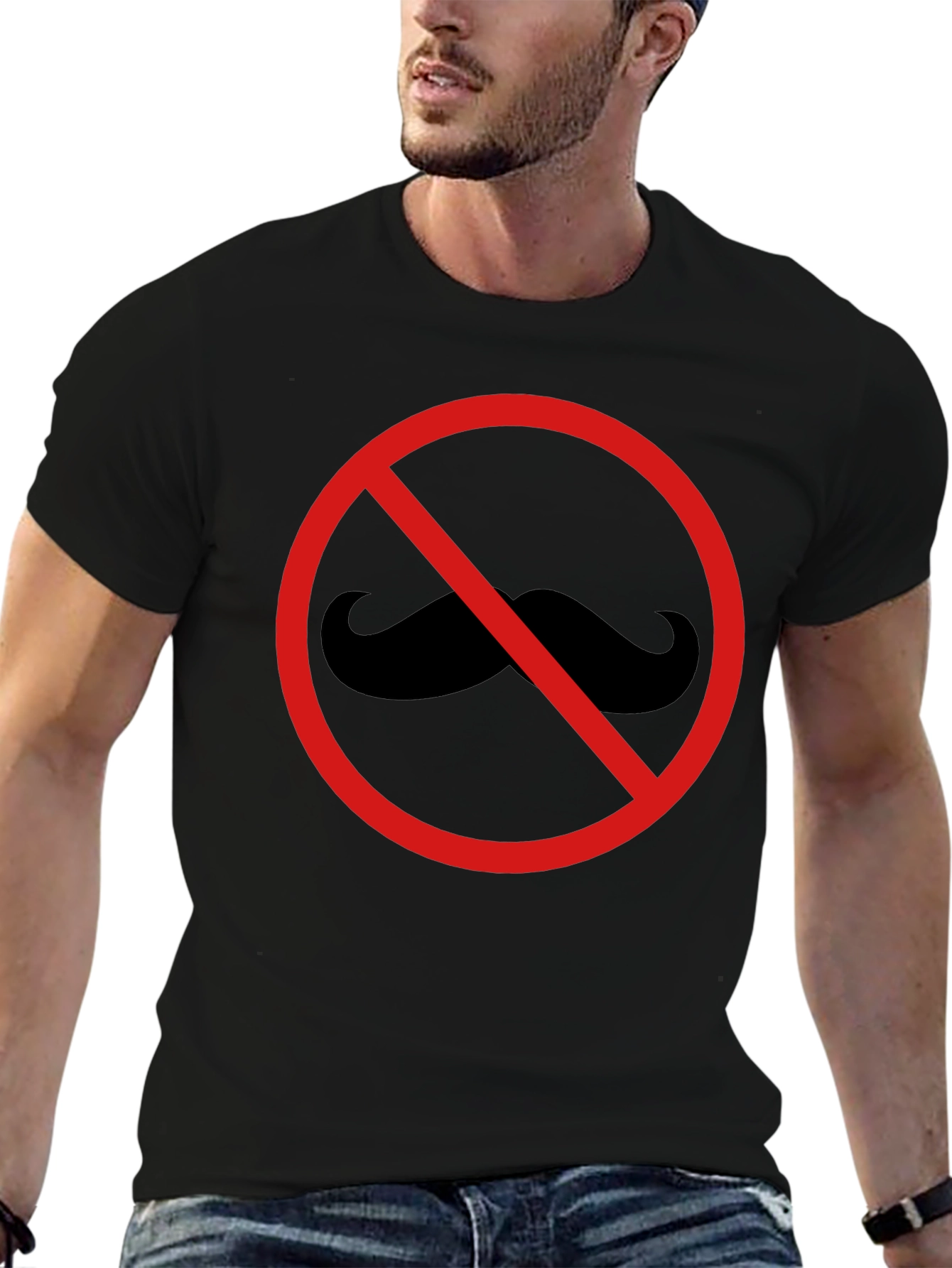 No Mustache T-Shirt - Graphic Tee