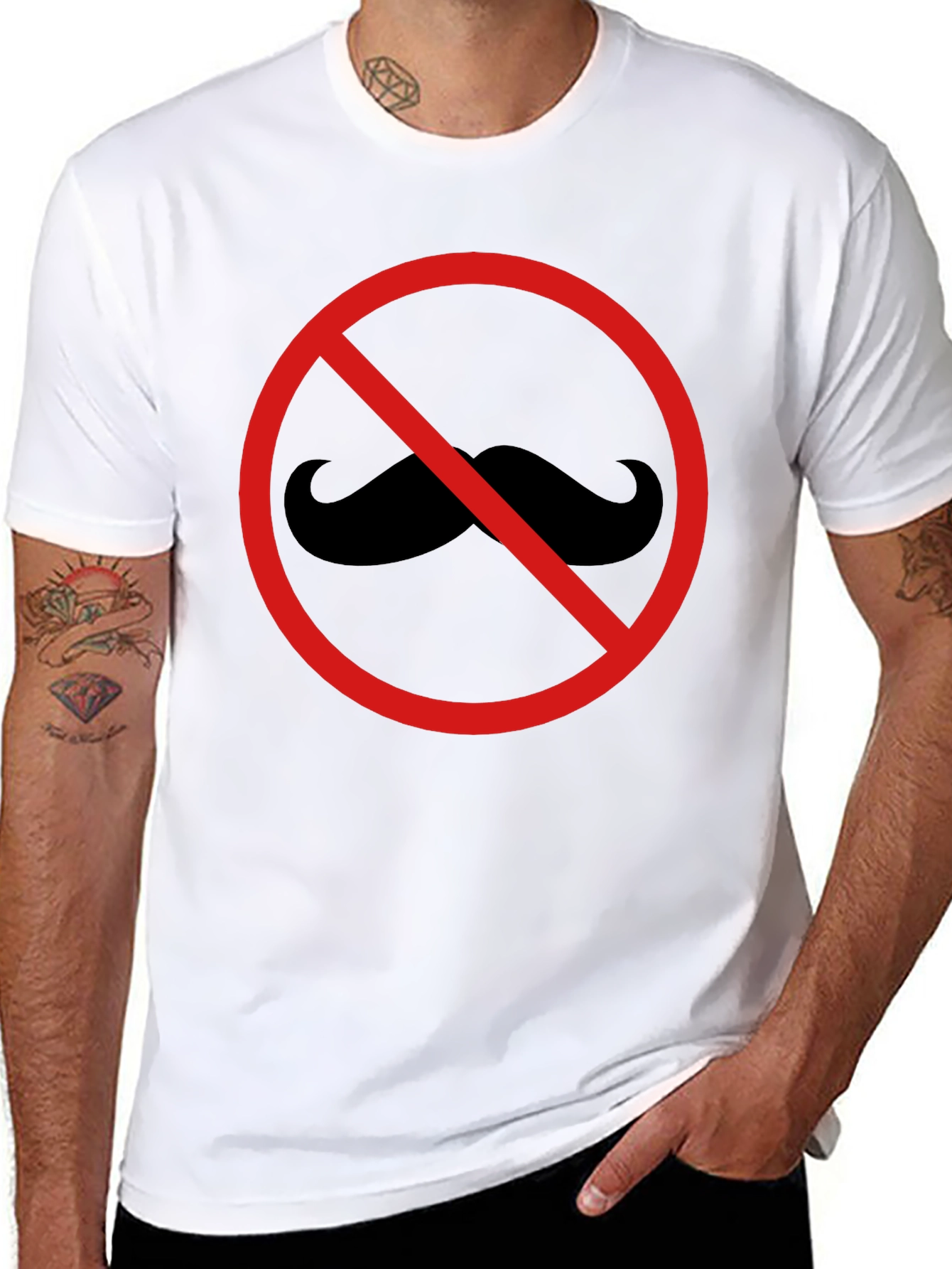 No Mustache T-Shirt - Graphic Tee