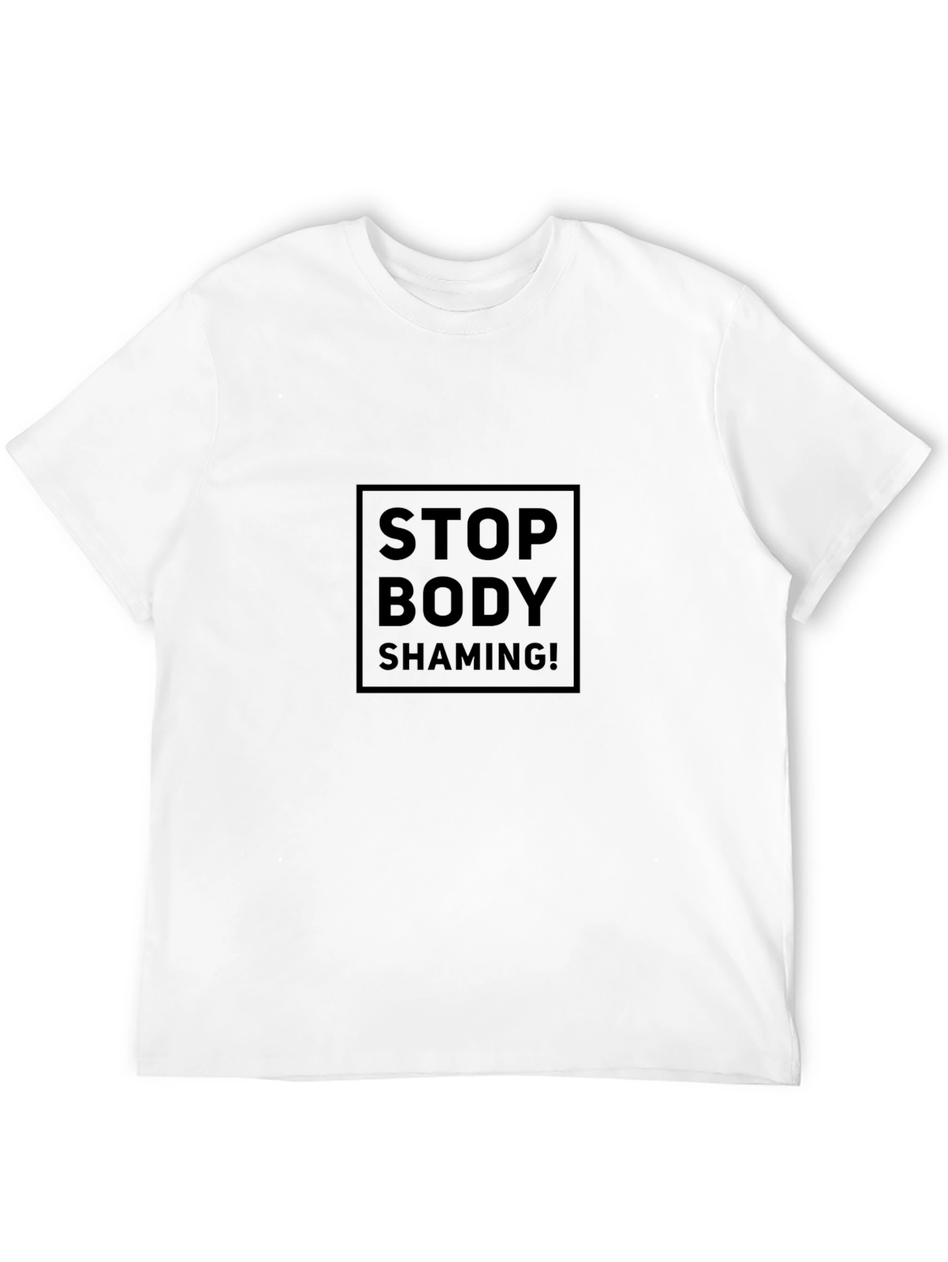 Stop Body Shaming Black T-Shirt - Positive Message