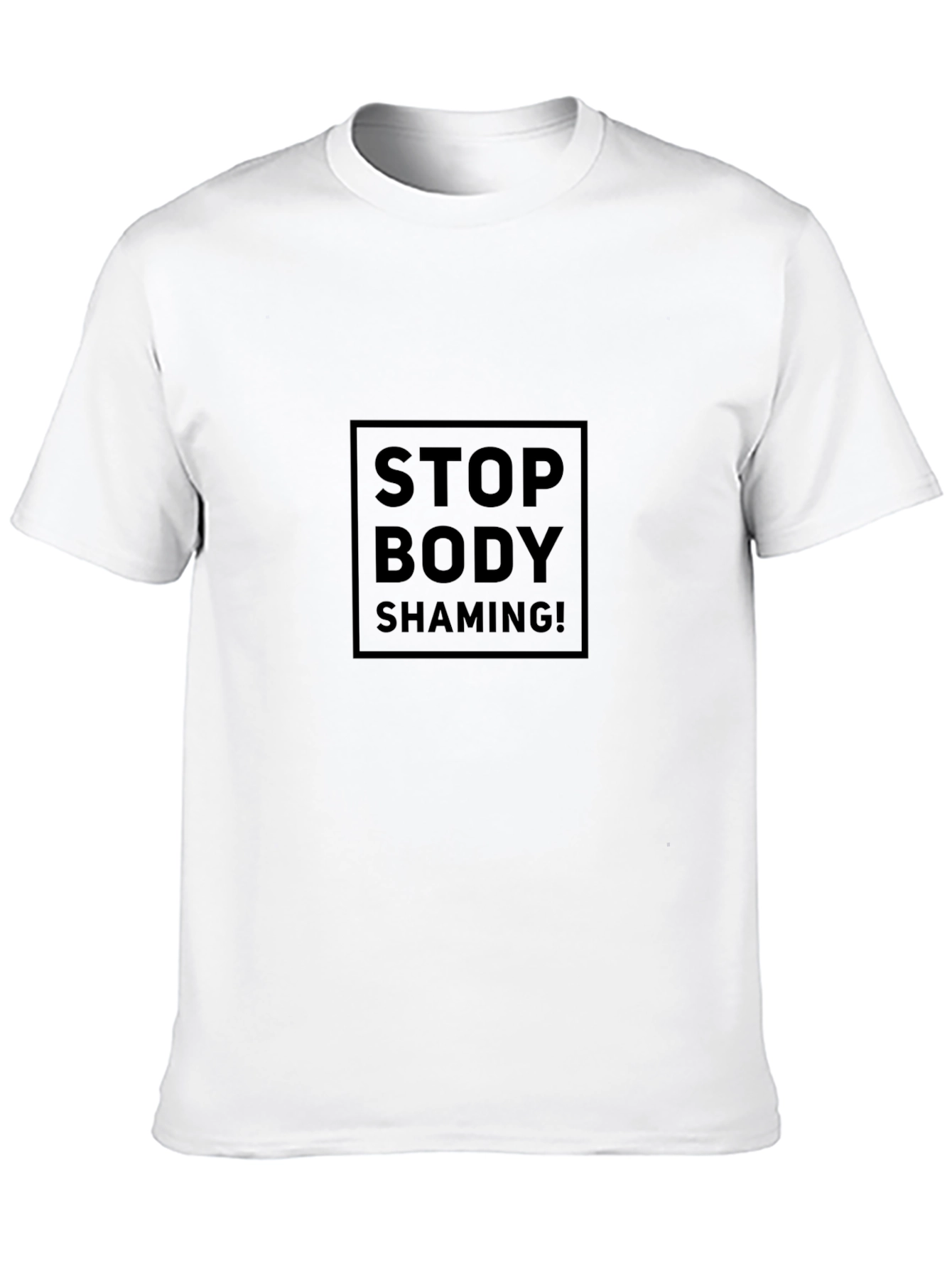 Stop Body Shaming Black T-Shirt - Positive Message