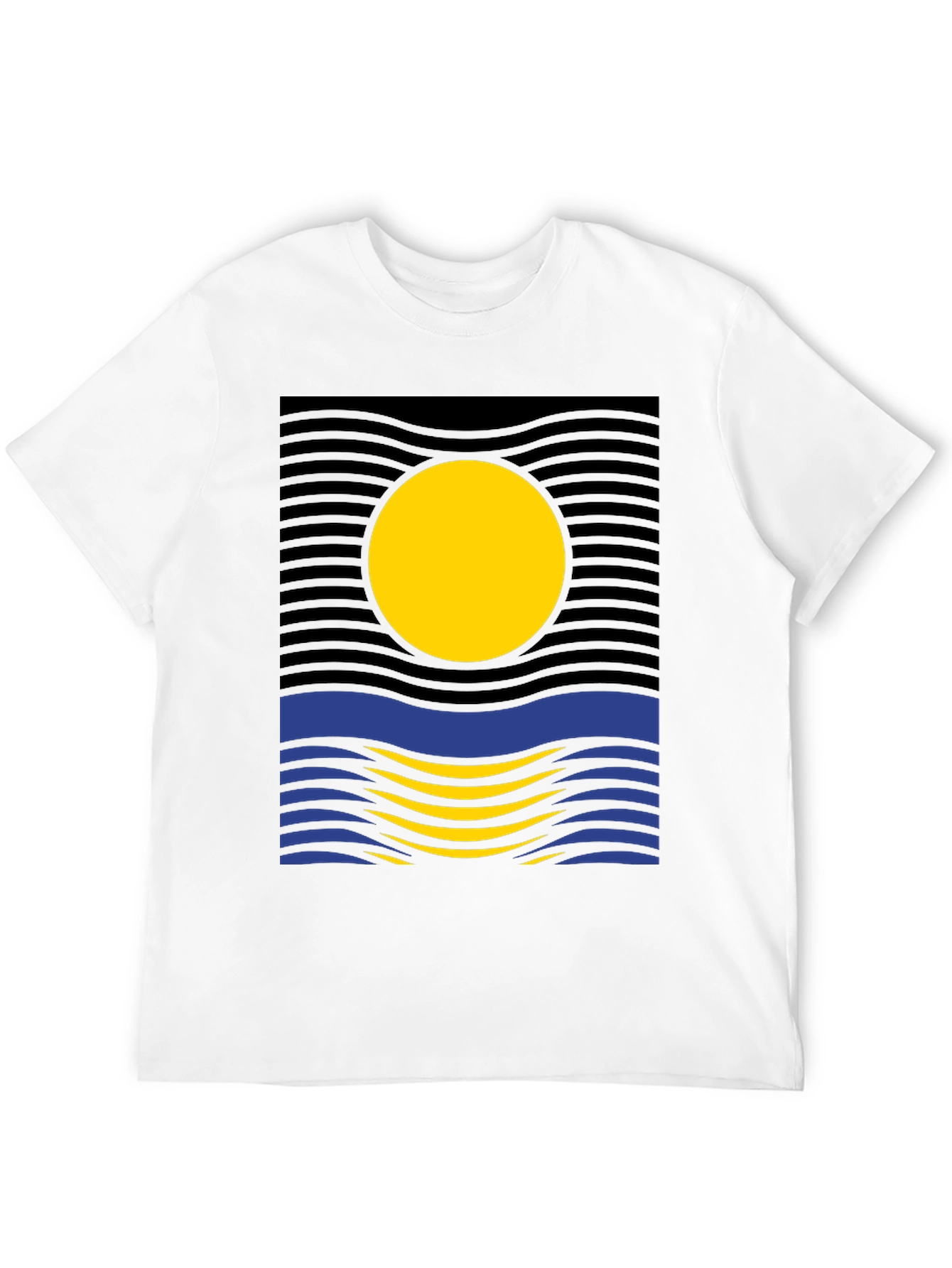 Sunset Wave Graphic Tee - Modern Design