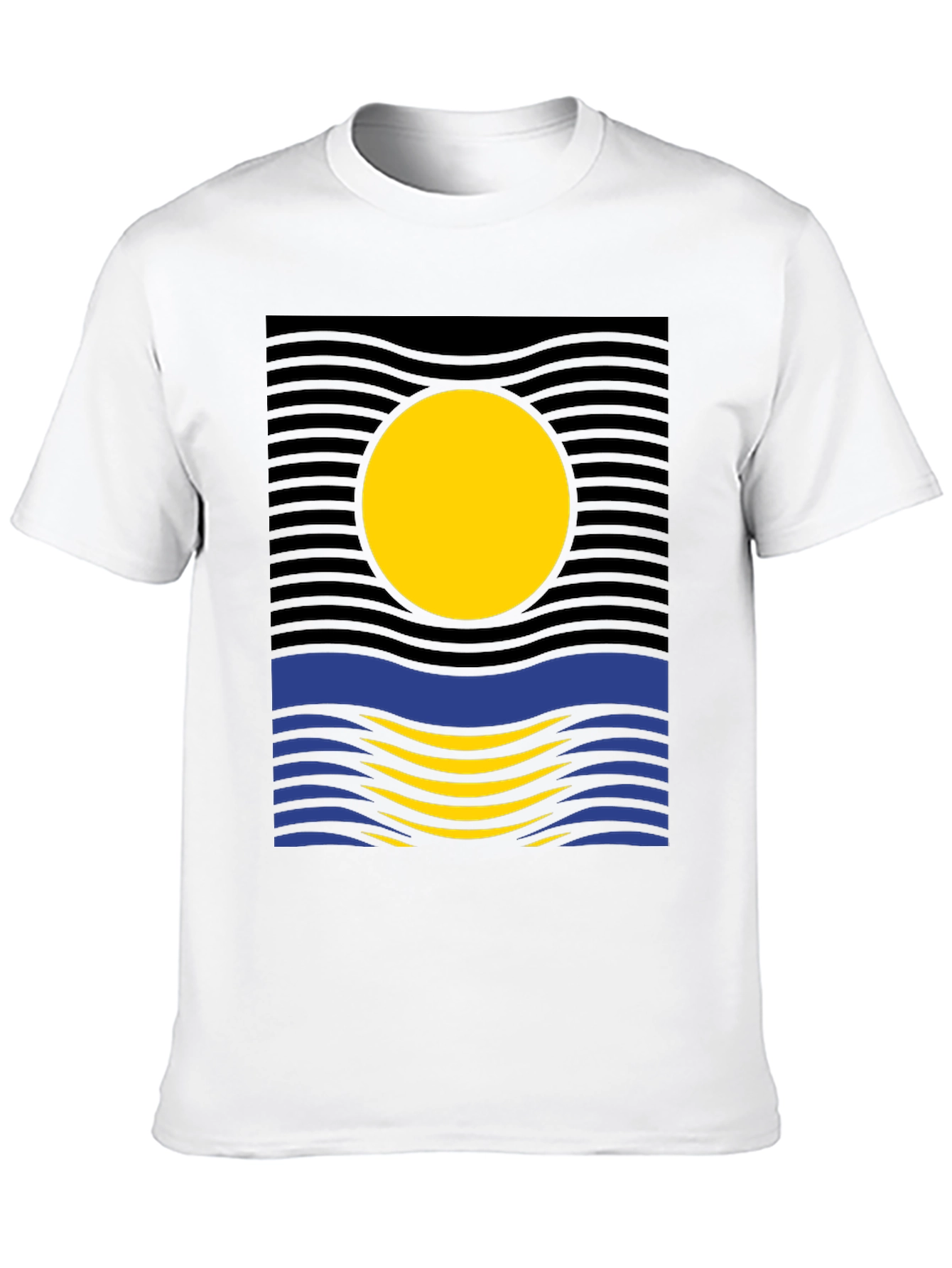 Sunset Wave Graphic Tee - Modern Design