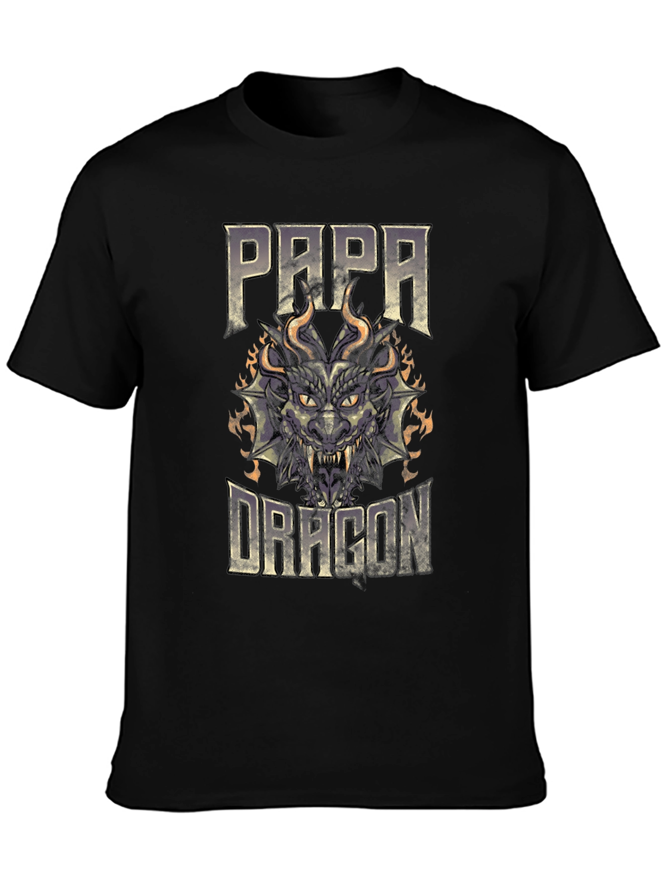 Papa Dragon Graphic T-Shirt - Black