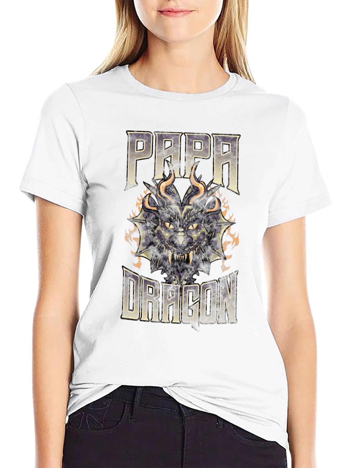 Papa Dragon Graphic T-Shirt - Black