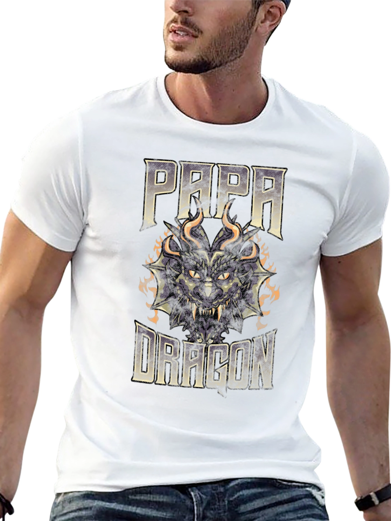 Papa Dragon Graphic T-Shirt - Black
