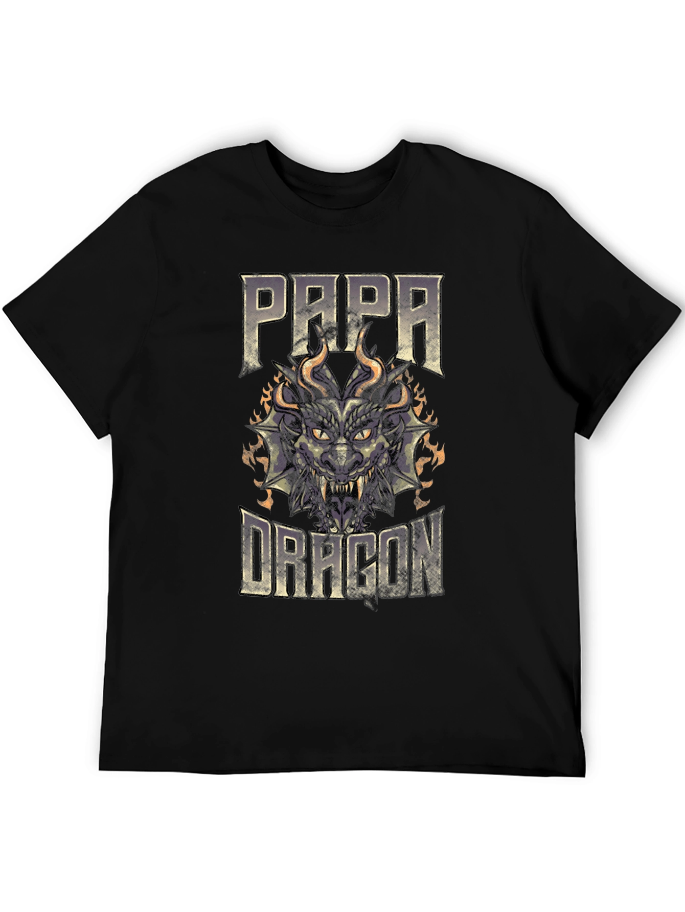 Papa Dragon Graphic T-Shirt - Black