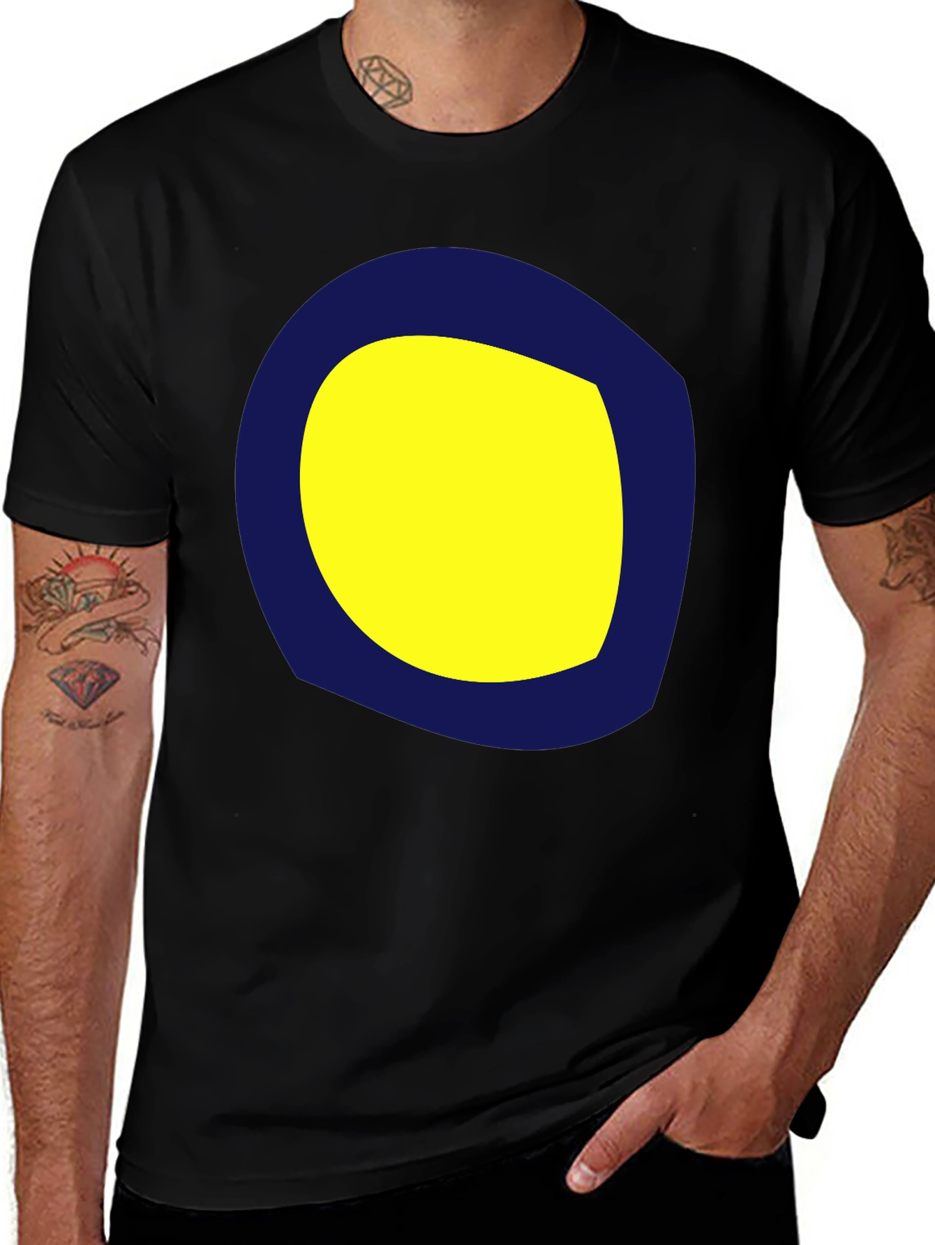 Graphic Tee: Yellow & Blue Circle Design