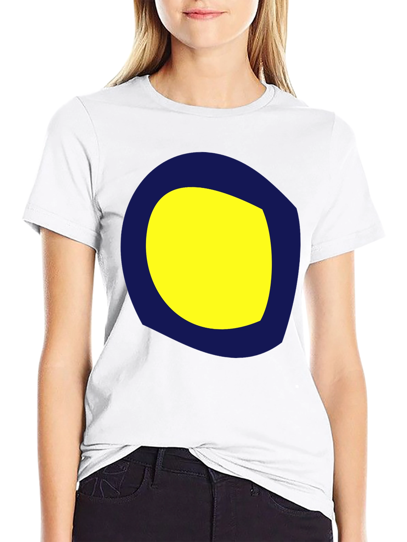 Graphic Tee: Yellow & Blue Circle Design
