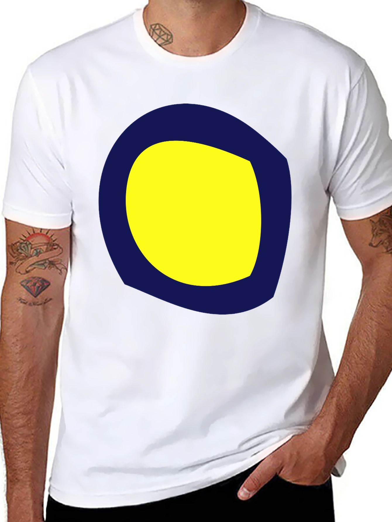 Graphic Tee: Yellow & Blue Circle Design