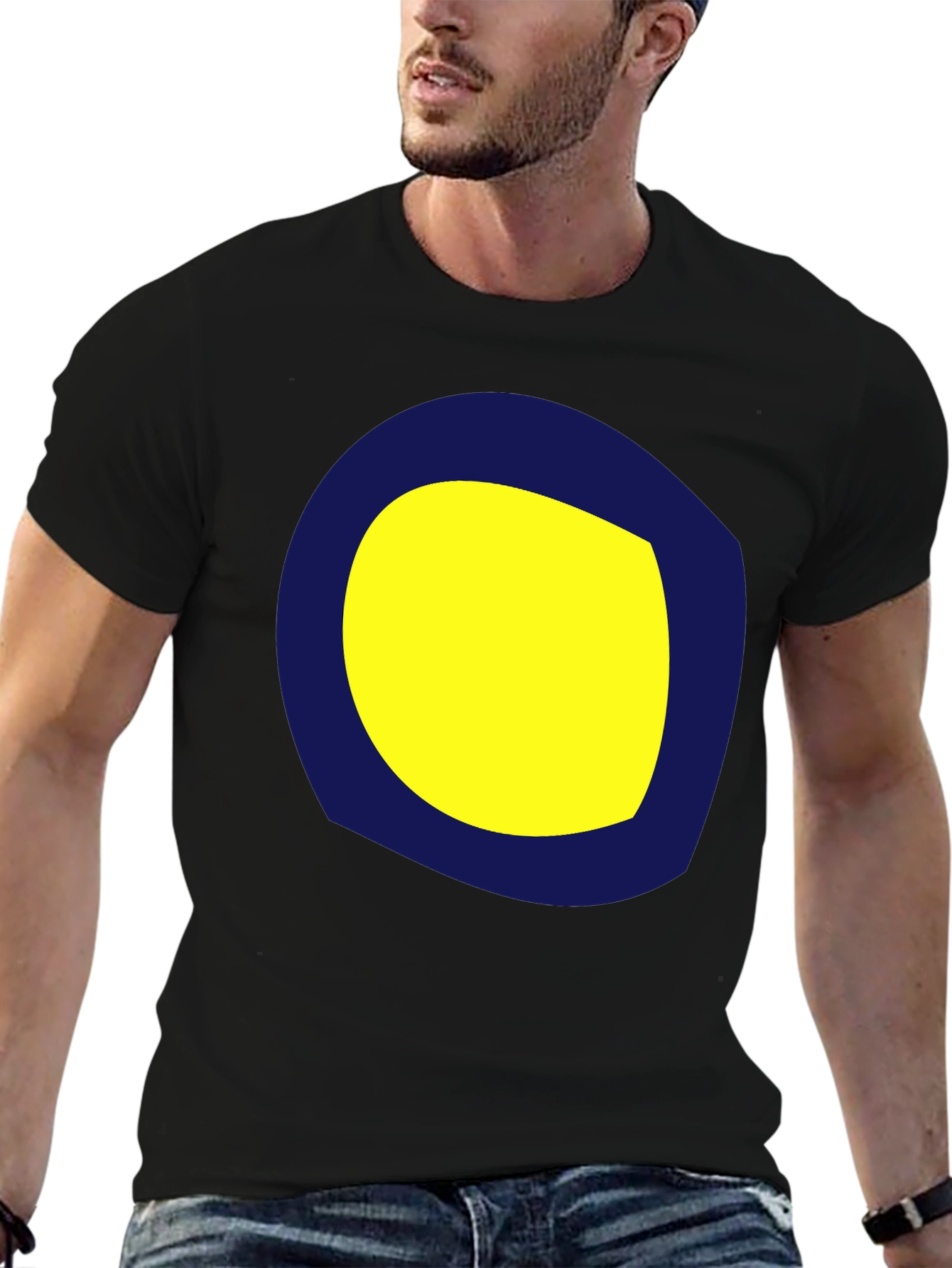 Graphic Tee: Yellow & Blue Circle Design