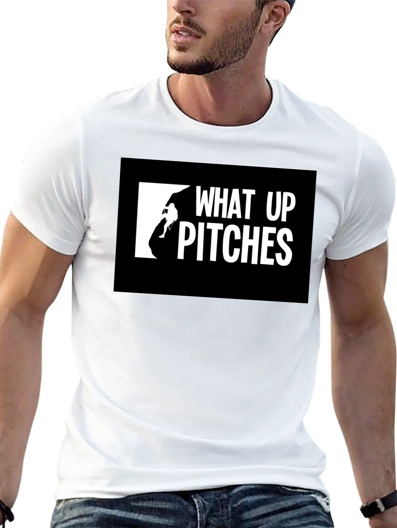 What Up Pitches Black Graphic Tee