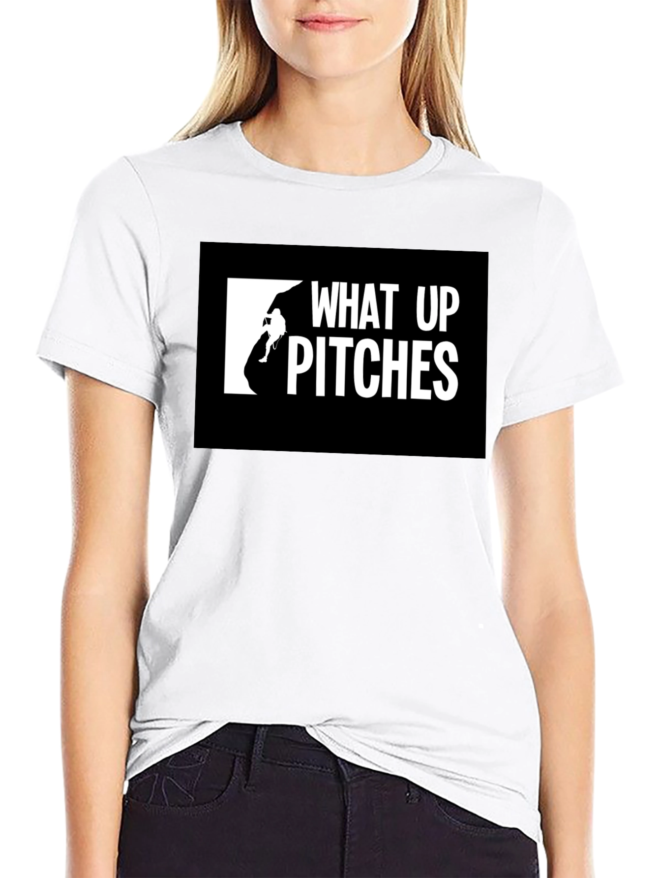 What Up Pitches Black Graphic Tee
