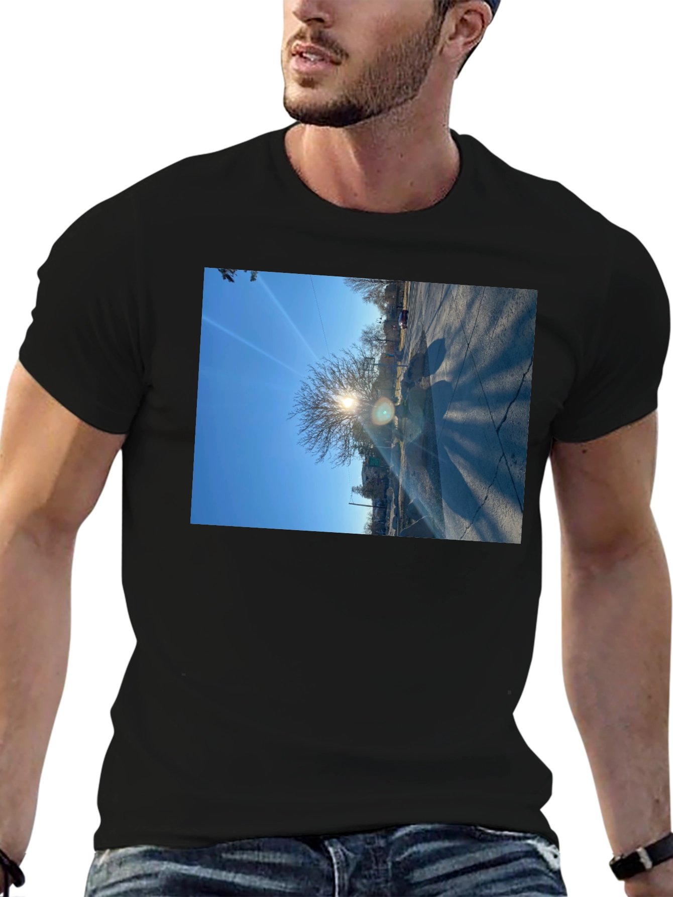Nature Scene Black T-Shirt