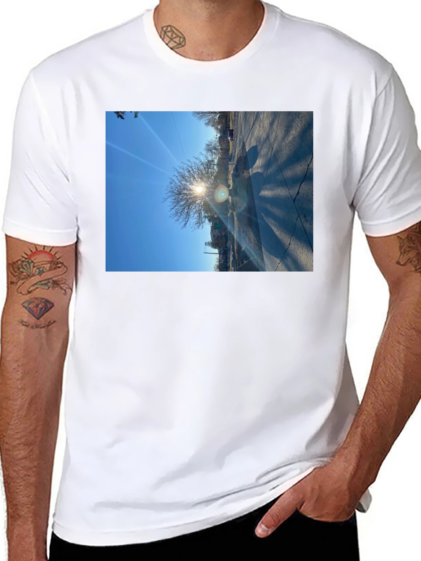 Nature Scene Black T-Shirt