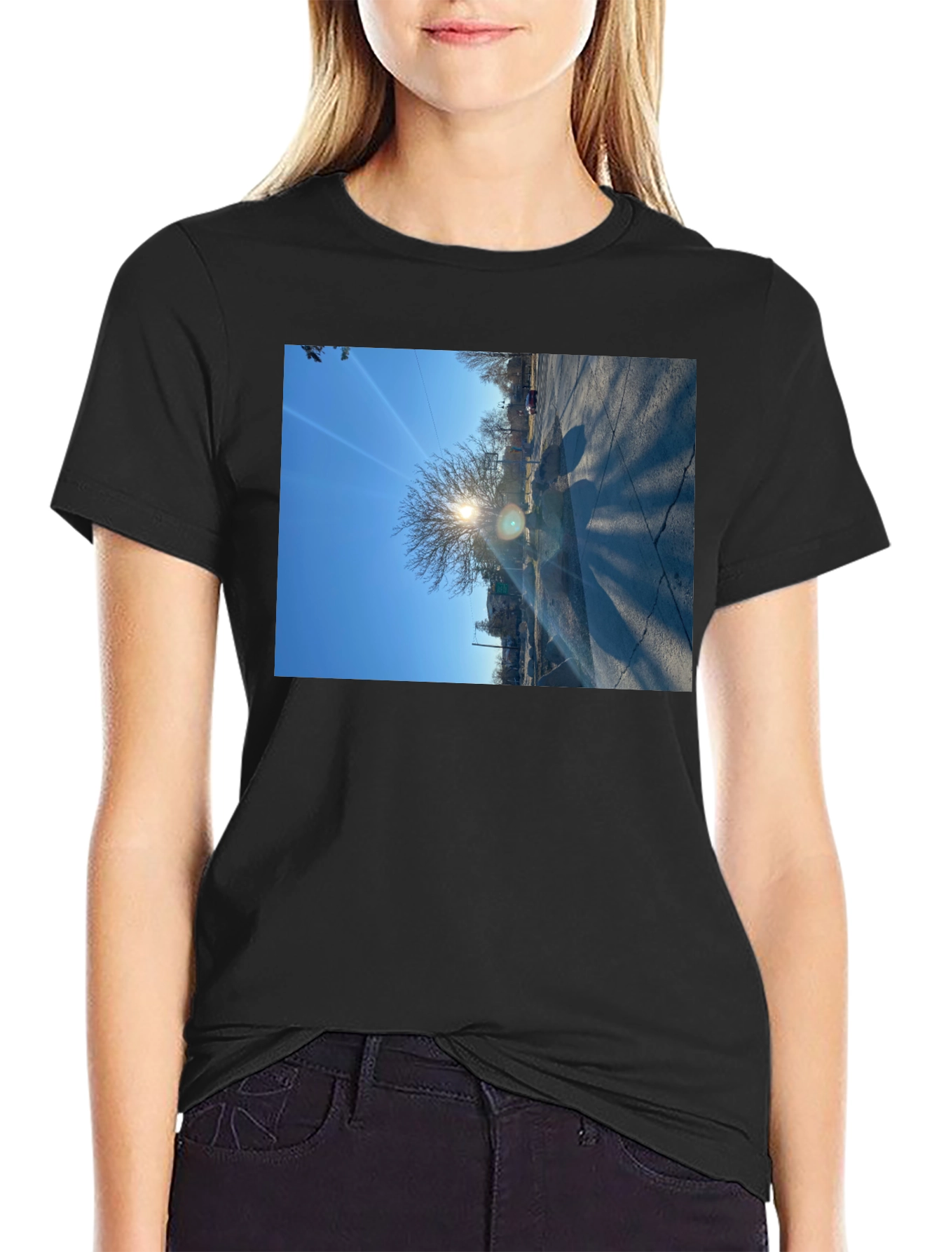 Nature Scene Black T-Shirt