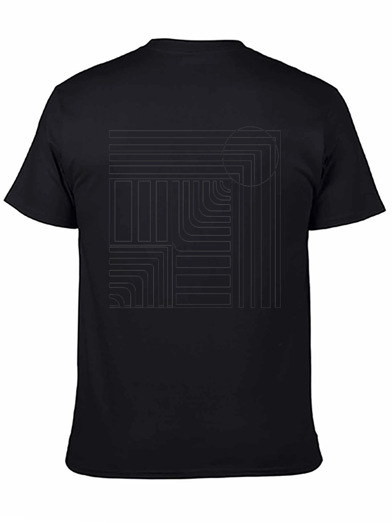 Geometric Graphic Print Mens Black T-Shirt
