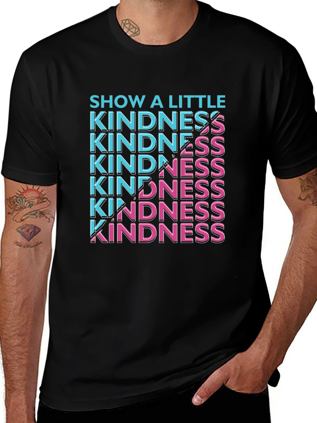Show a Little Kindness Graphic Tee - Black