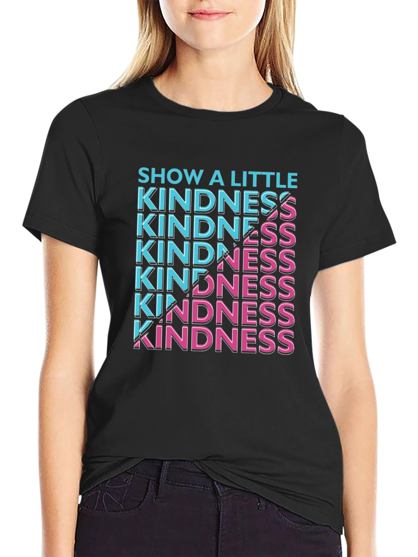 Show a Little Kindness Graphic Tee - Black