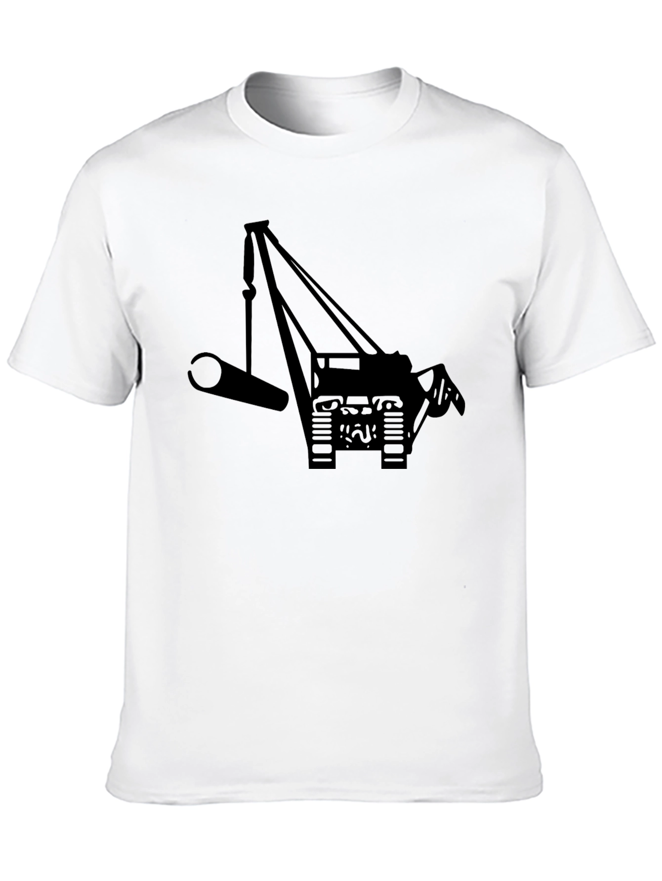 Crane Silhouette Graphic Tee - Black Cotton Blend