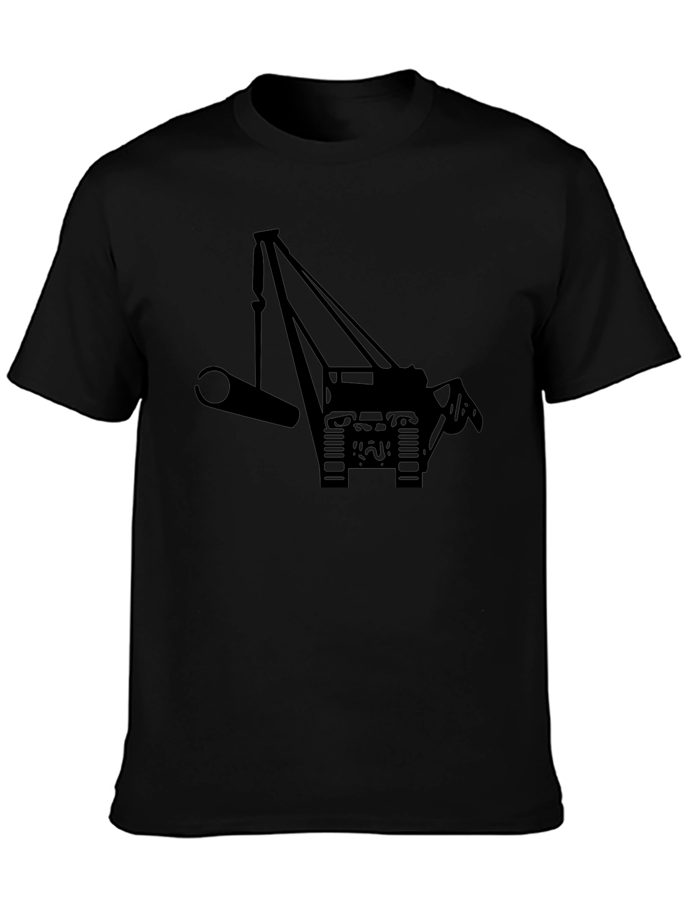 Crane Silhouette Graphic Tee - Black Cotton Blend