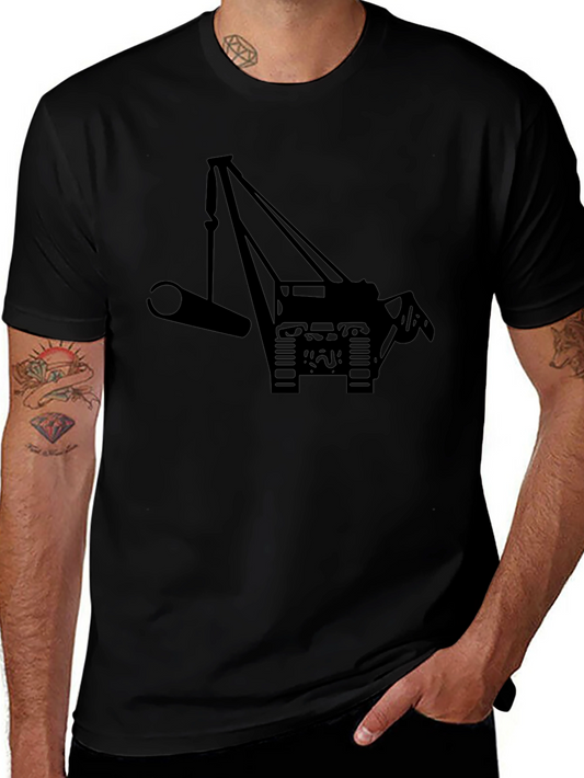 Crane Silhouette Graphic Tee - Black Cotton Blend